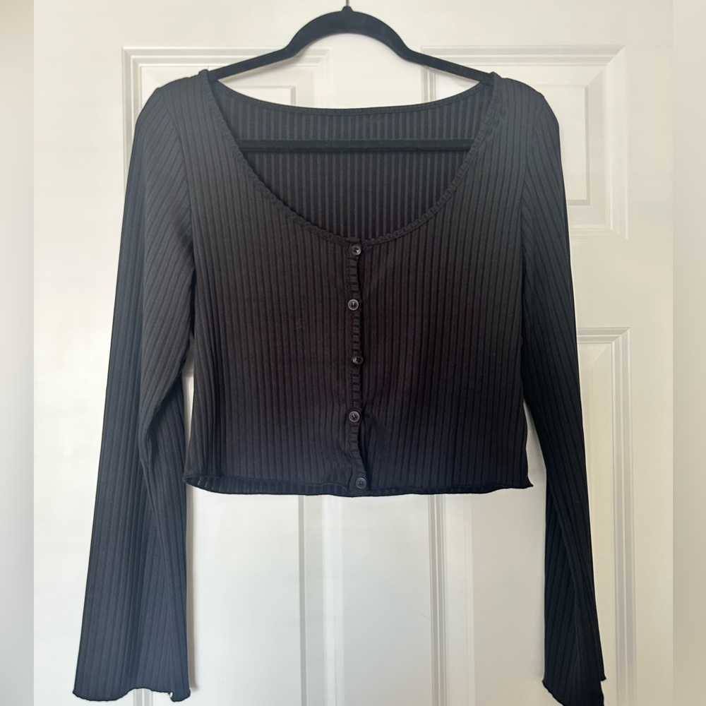 SHEIN Curve Button-up Cropped Cardigan - Size 1 XL - Picture 2 of 5